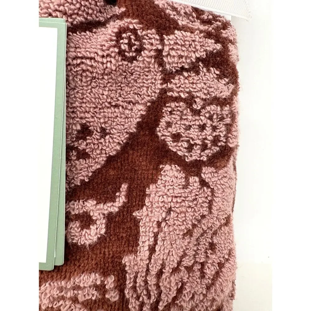 William Morris Co Hand Towels Strawberry Thief Pink Rust Velour NWT Set Of 2